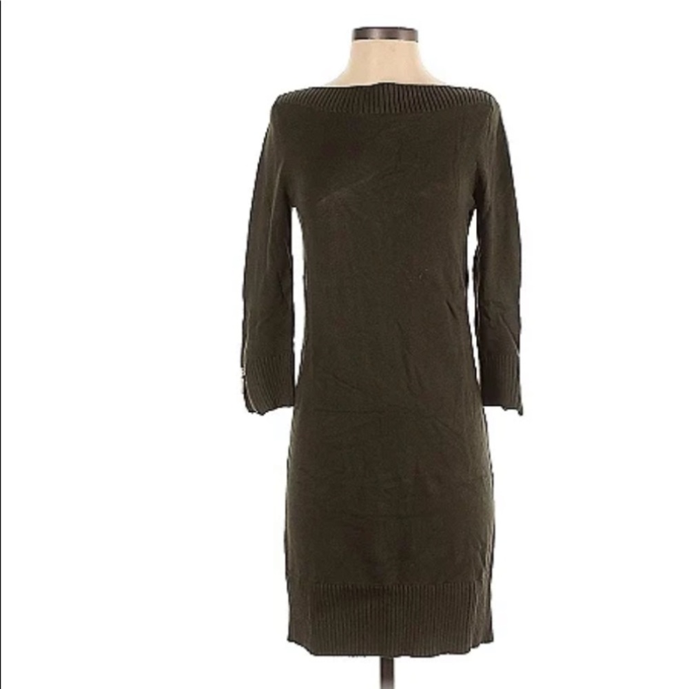 Michael Kors - Dark Green Boat Neck Sweater Dress